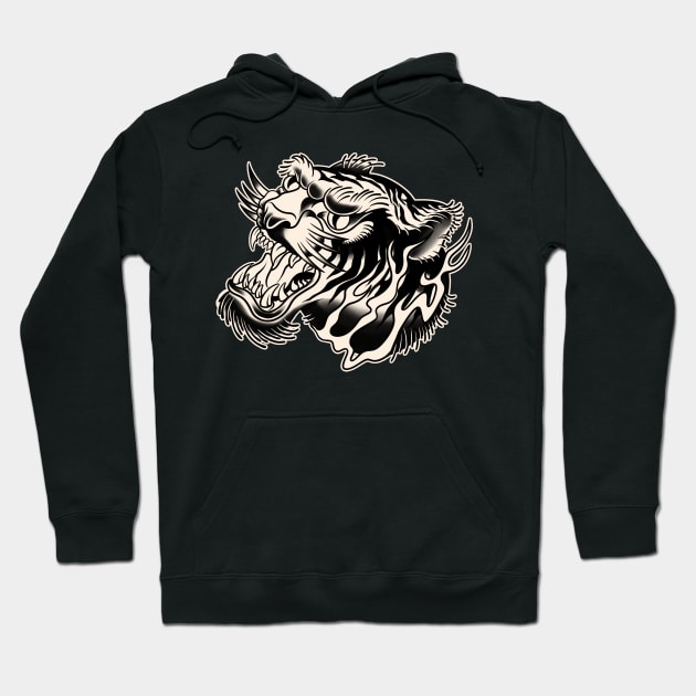 Tiger in Fire Hoodie by Neutral Studio